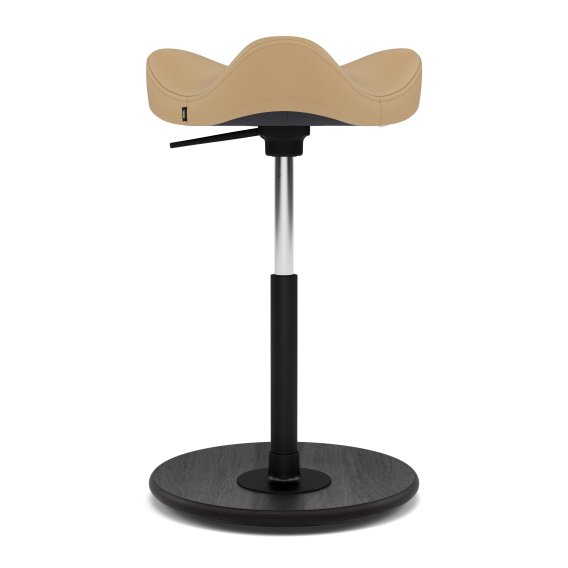 Stokke/Varier Move Pendelhocker in beigen Leder und schwarzen Teller