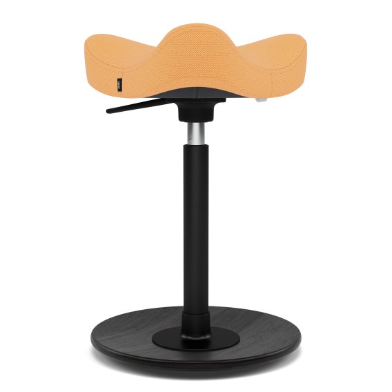Varier Stokke Move Compact in Gelb mit schwarzen Holzteller