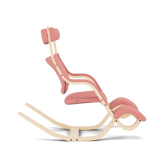 Varier Stokke Gravity in rosa und Naturgestell