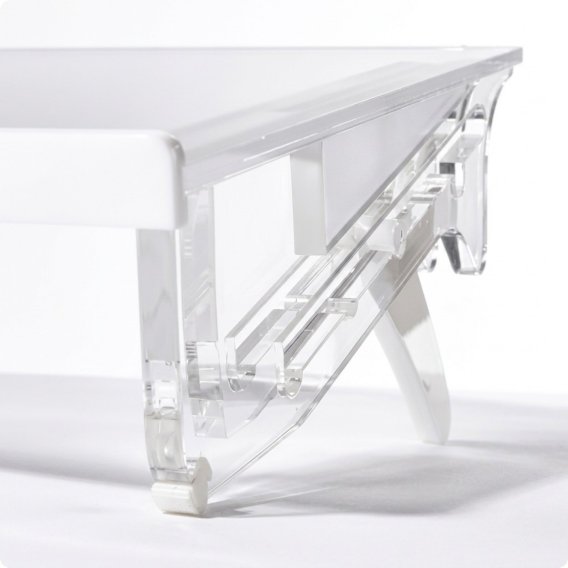 IOE Flexx Frost Dokumentenhalter aus mattem Acrylglas in der detailierten seitlichen Ansicht