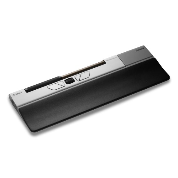 Produktfoto einer mobilen und kompakten RollerMouse Go von Contour inklusive des RollerMouse Go Dock.