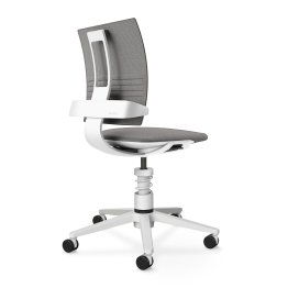 Produktfoto eines weißen Aeris 3Dee ergonomischen Bürostuhl ohne Armlehnen.