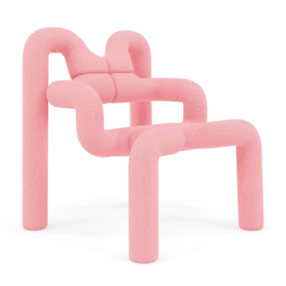 Varier Stokke Ekstrem Sessel in einem zarten Rosa, Dreiviertelansicht