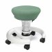 Aeris Swoppster ergonomischer Kinderhocker mit gr&uuml;nem Bezug und wei&szlig;em Gestell.