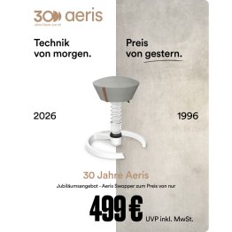 Banner f&uuml;r die Aeris Aktion zu ihrem 30-j&auml;hrigen Jubil&auml;um, f&uuml;r das es Sondervarianten des Aeris Swopper zu besonders g&uuml;nstigen Preisen verkauft wird.